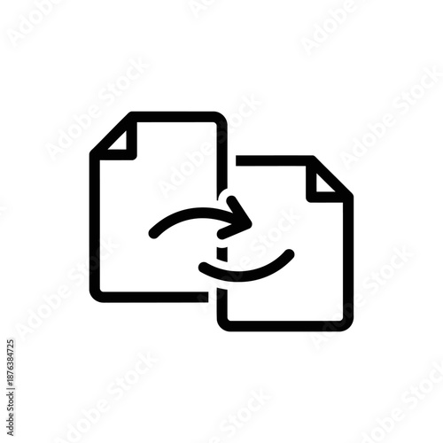 Icon Illustration of File Transfer and Data Sharing for Digital Communication