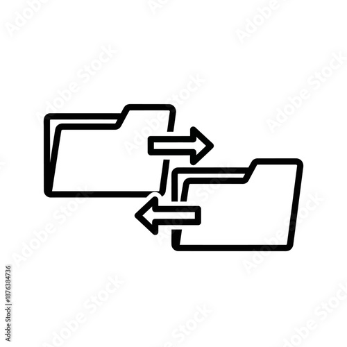 Icon of Data Transfer and Synchronization Between Two Files for Technology Concepts
