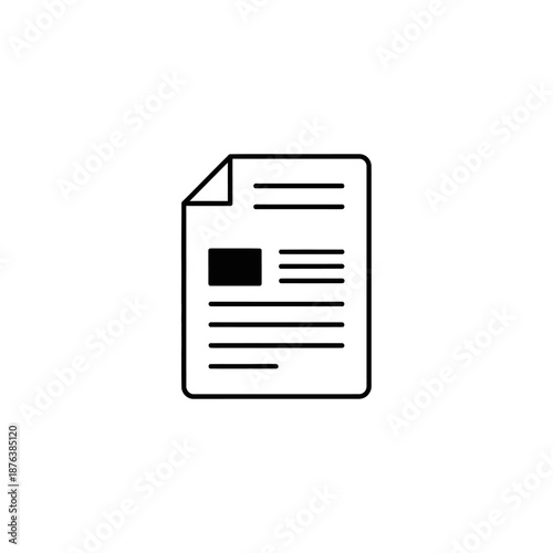 Minimalist Document Icon Illustration for Digital Content and Filing Systems
