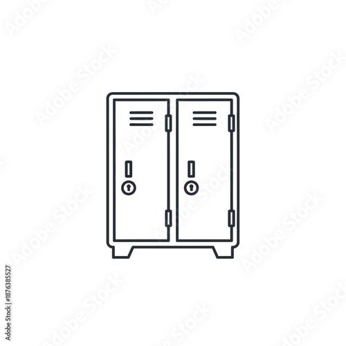 Minimalist Illustration of Double Lockers in a School or Gym Setting