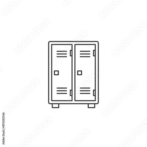Minimalist Illustration of Two Lockers in a Modern Gym Setting