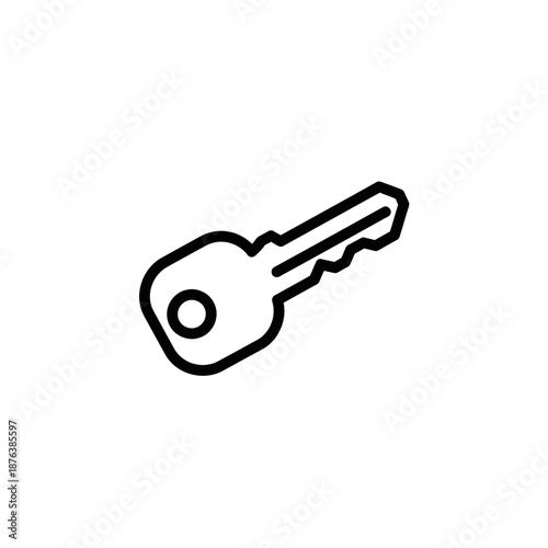 Minimalist Key Icon for Security and Access Representation in Digital Design