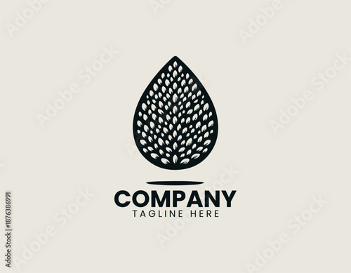 chia seed black vector logo illustration