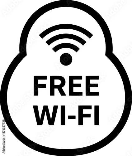 Icon indicating availability of free wi-fi Vector