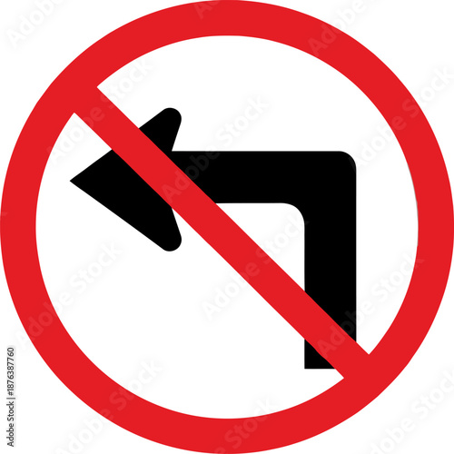 Prohibition of right turn traffic sign Vector