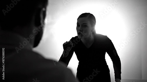 Brave Woman Silhouette Speaking Out Against Injustice