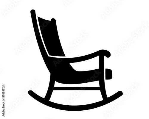 silhouette of a rocking chair, image with a simple design, vector illustration
