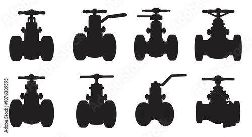 Black Valve Silhouette Collection on White Backdrop