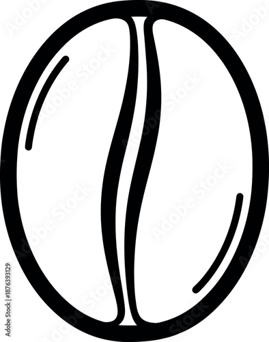 Black and white coffee bean