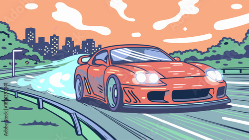 Serene Pine Forest Sunrise with Mist and Dewed Leaves