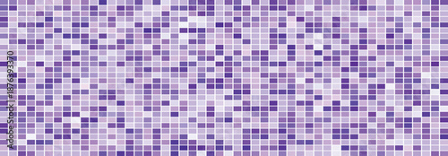 Vibrant purple and lavender square tile mosaic grid pattern background