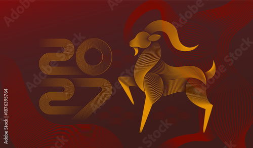 Chinese New Year 2027 Year of the Goat banner design