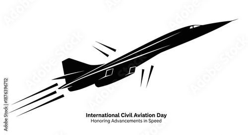 Black Silhouette of Fighter Jet in Flight.