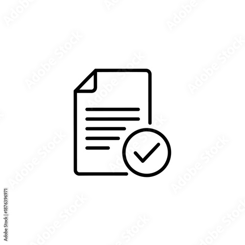 Modern Business Document with Checkmark Symbol for Validation and Approval