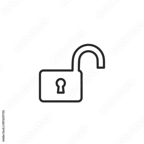 Open Lock Icon Symbol for Security and Unlocking Concept in Digital Environment