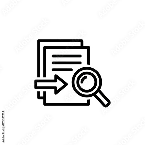 Professional Document Analysis with Magnifying Glass and Files for Business and Data Review
