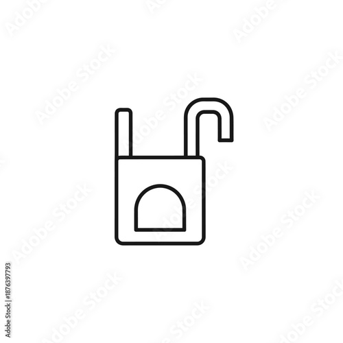 Open Padlock with Keyhole on a Plain Background for Security and Safety Concepts
