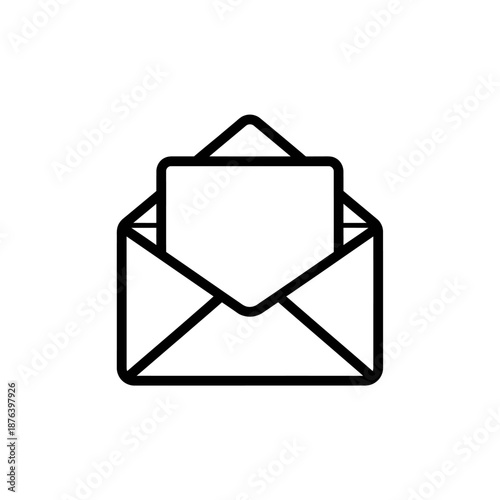 Open Envelope with Letter Inside for Communication and Correspondence
