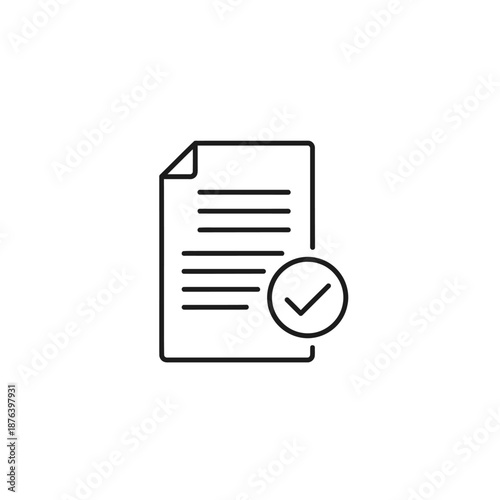 Professional Document Verification Icon for Digital File Authenticity
