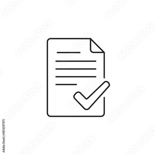 Professional Business Document with Checkmark for Approval and Verification