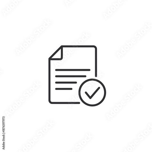 Professional Business Document with Checkmark for Approval or Completion