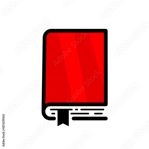 Holy bible book with christian cross and bookmark, solid vector icon