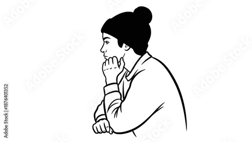 Woman Deep in Thought Contemplating Decision.