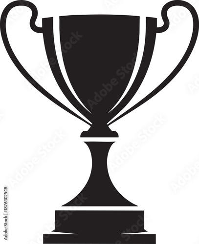 Trophy cup winner award symbol representing victory and championship on transparent background vector