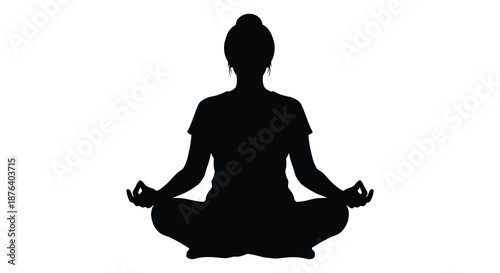 a person sitting in a meditative pose with hands in a specific gesture silhouette high quality
