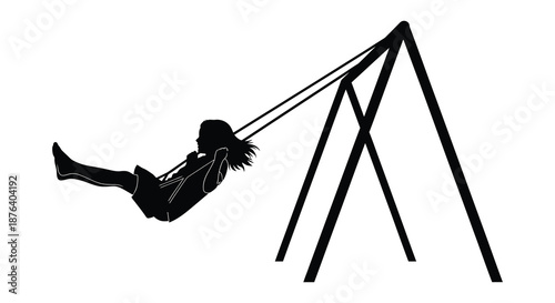 a child playing on a swing set in a distinctive silhouette high quality professional detailed modern