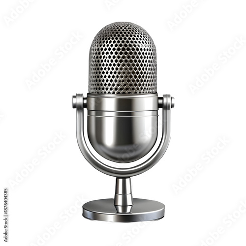 Vintage Studio Microphone Isolated on White Background