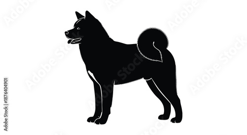 a black dog standing proudly in a distinctive stance silhouette high quality professional detailed modern elegant
