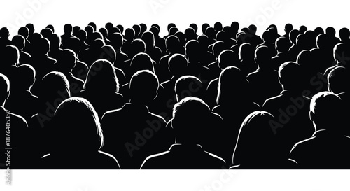 a large crowd of people in black silhouette against a white background silhouette high quality professional