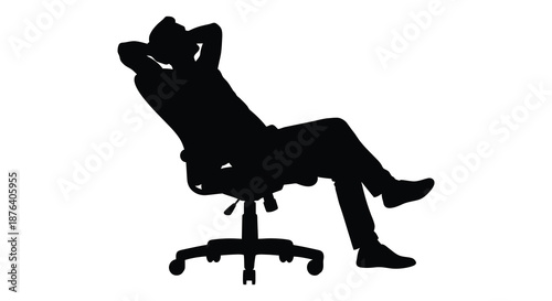 a person sitting in an office chair with a relaxed posture silhouette high quality professional detailed