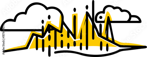 Futuristic Virtual Cityscape with Translucent Holographic Elements