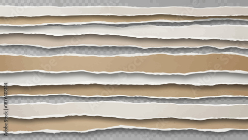 Torn paper edges with transparent background offer versatile graphic resource