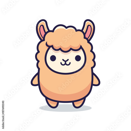 Adorable Cartoon Alpaca Illustration