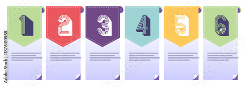 Colorful infographics design vector layout business concept 1 2 3 4 5 6 option step proccess