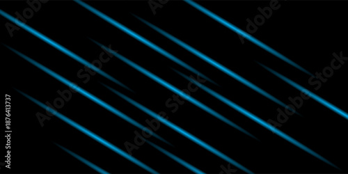 Speed lines burst from center, glowing neon blue streaks zoom out with dynamic motion acceleration effect. Futuristic warp tunnel abstract perspective background. Sci fi light trail movement illusion.