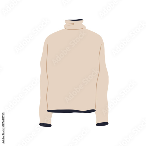 Turtleneck sweater, casual style clothing. Warm long sleeve pullover apparel ...