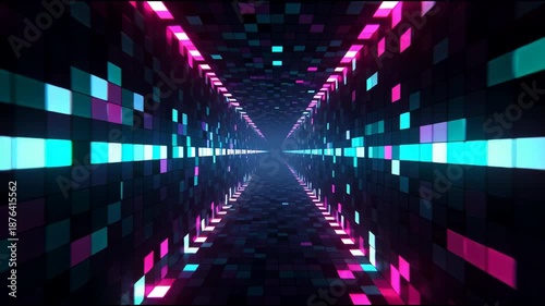 Wallpaper Mural Vibrant Neon Lights Illuminate a Futuristic Corridor with Technology and Architecture Torontodigital.ca