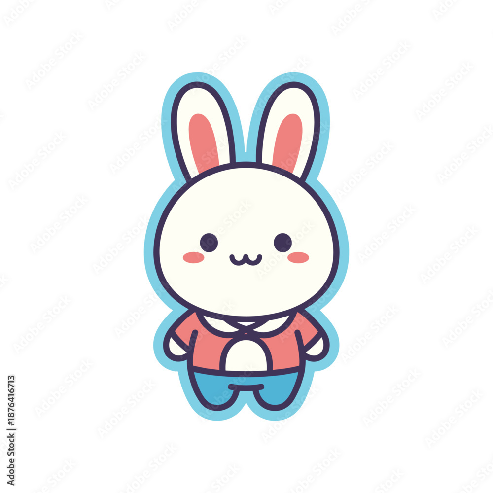 Obraz premium Adorable Cartoon Rabbit Character Design