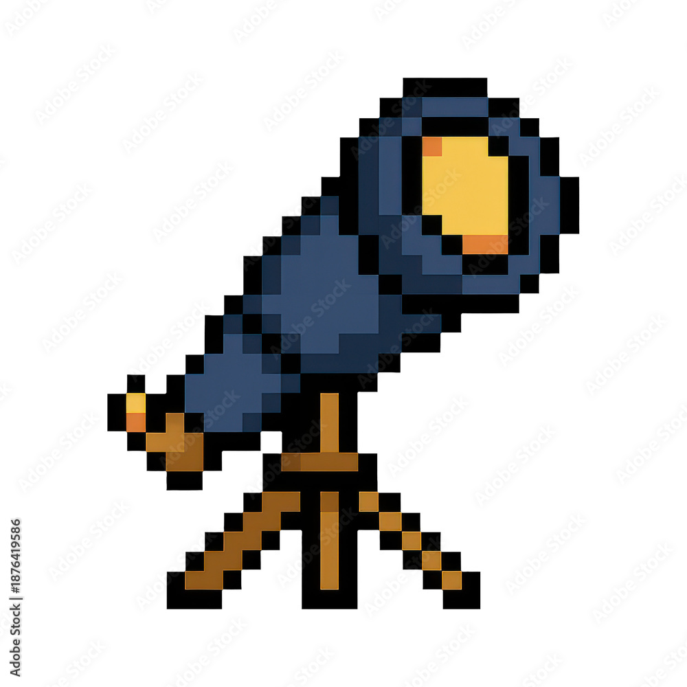 Obraz premium PNG Pixelated telescope icon design.