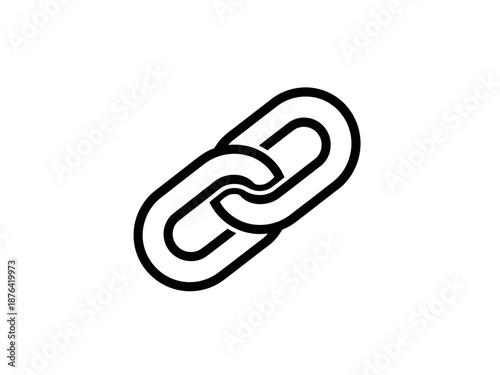 A single chain link icon in a simple black line art style