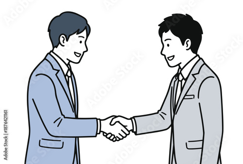 握手をするビジネスパーソンのベクターイラスト