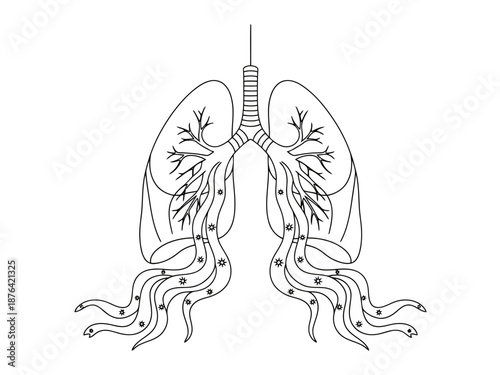 An illustration of human lungs and trachea