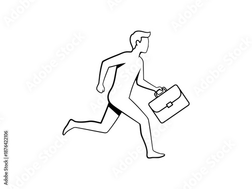 Man running with briefcase in hand