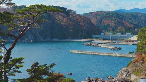 Taro Fishing Port, Along Tsunami Coastline of Tohoku Japan, Fall Colors Iwate