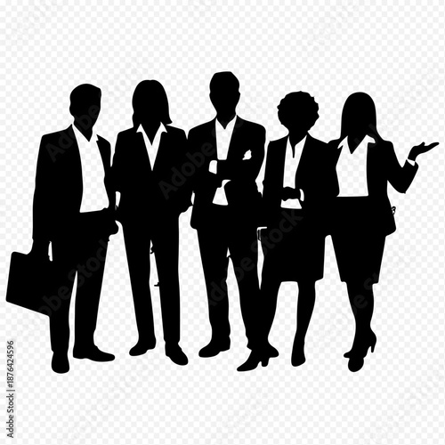 Professional Business Team Silhouettes for Corporate Use