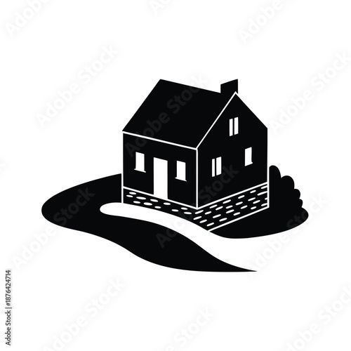 Stone House Stream Landscape Icon